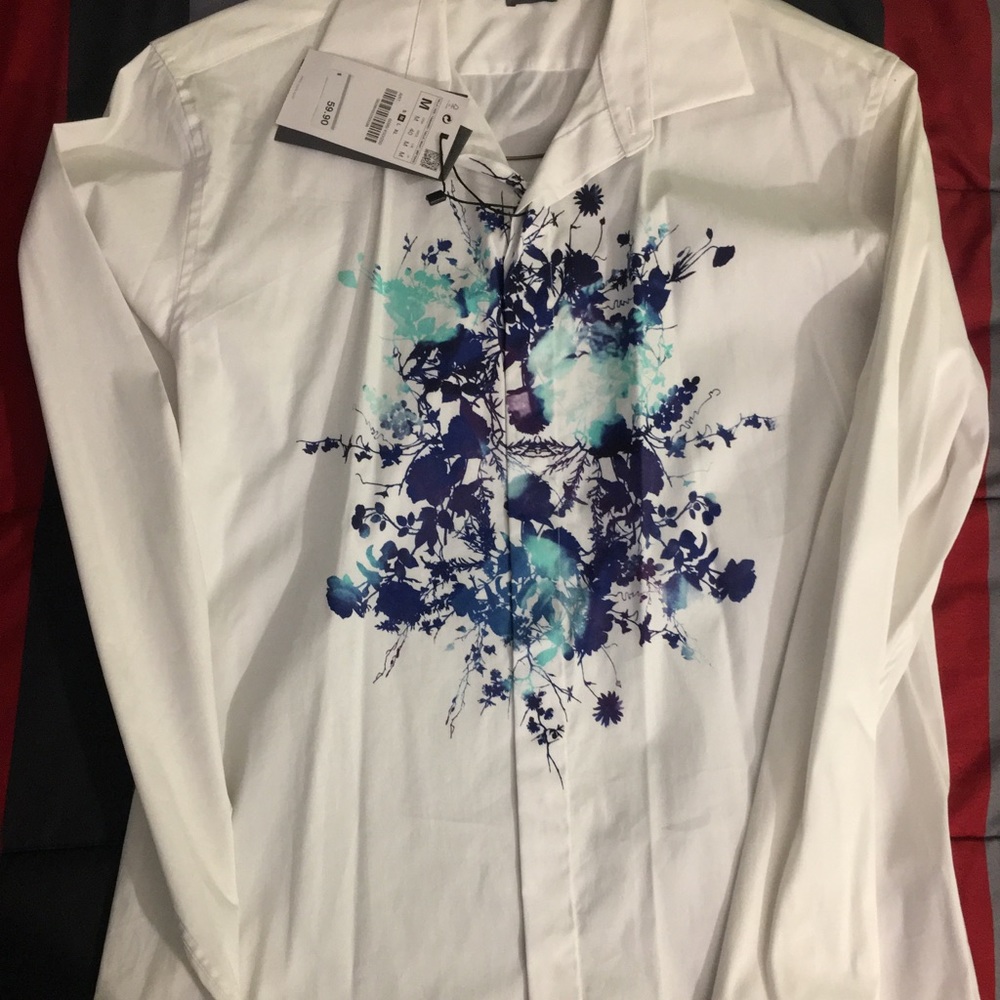 Zara floral shirt button down